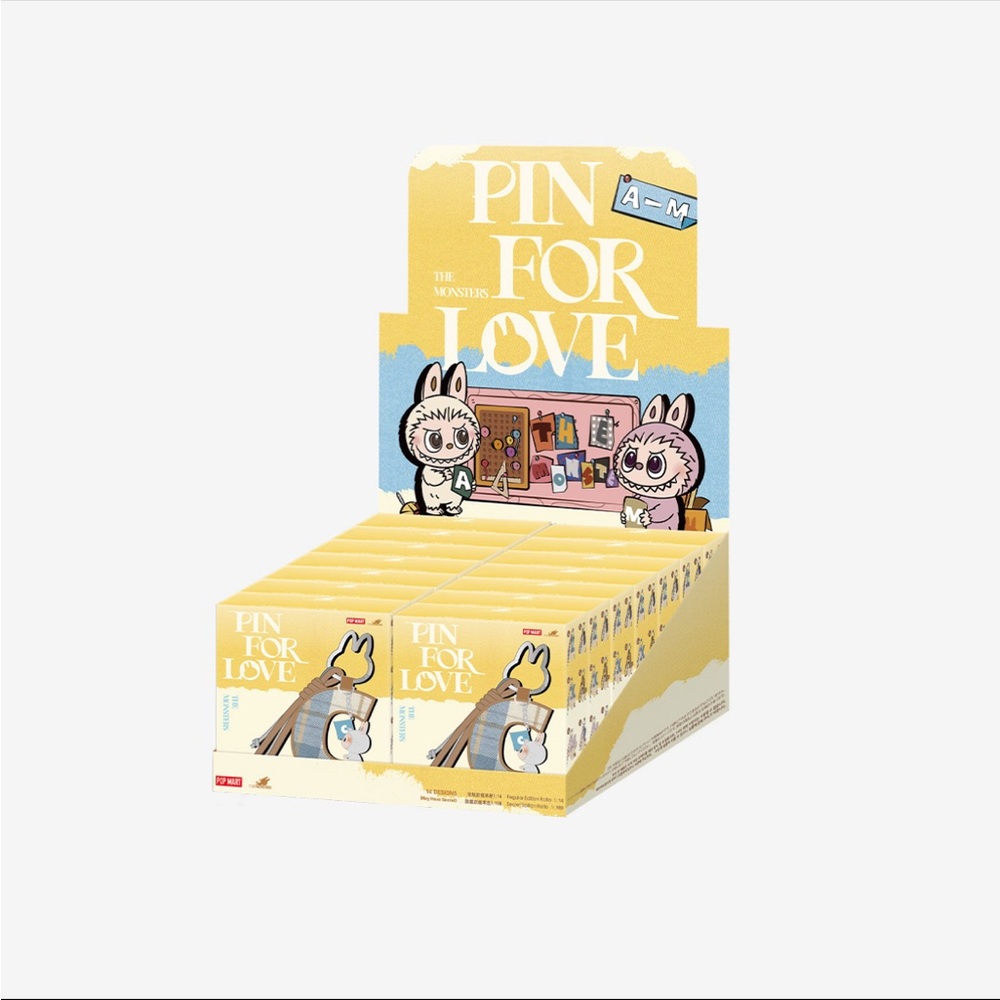 Pop Mart The Monsters Labubu Pin For Love Series A-M Display Box